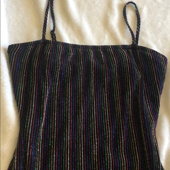 Black rainbow glitter striped dress - Picture 2 of 2